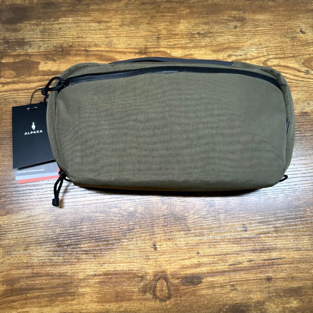 Alpaka Eclipse Gaming Sling Green Axoflux 400D Washed Nylon Gamer Travel